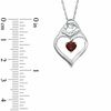 Thumbnail Image 1 of Heart-Shaped Garnet Motherly Love Pendant in Sterling Silver
