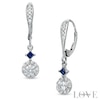 Thumbnail Image 0 of Vera Wang Love Collection 0.45 CT. T.W. Diamond and Blue Sapphire Drop Earrings in 14K White Gold