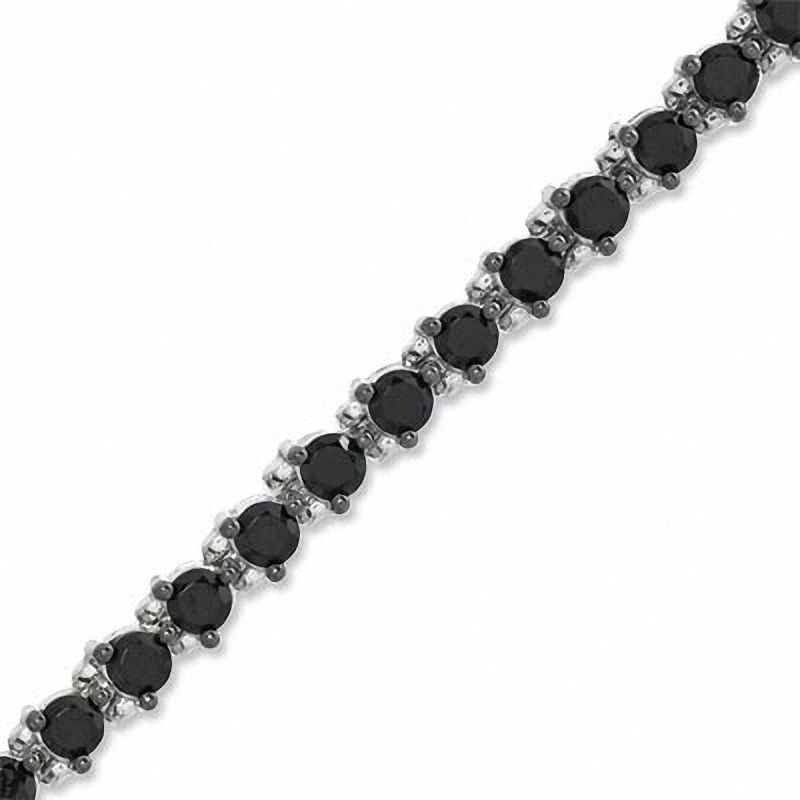 Black Spinel Tennis Bracelet in Sterling Silver - 7.5"
