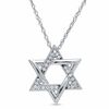 Thumbnail Image 0 of 0.12 CT. T.W. Diamond Star of David Pendant in Sterling Silver