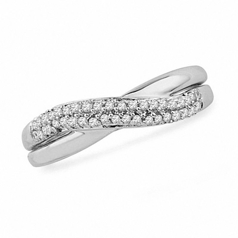 0.16 CT. T.W. Diamond Crossover Band in Sterling Silver