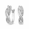 Thumbnail Image 0 of 0.50 CT. T.W. Diamond Criss-Cross Hoop Earrings in Sterling Silver