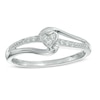 Thumbnail Image 0 of Diamond Accent Heart Split Shank Promise Ring in Sterling Silver