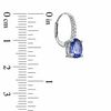 Thumbnail Image 1 of Oval Tanzanite and Diamond Accent Drop Earrings in 10K White Gold