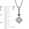 Thumbnail Image 1 of Vera Wang Love Collection 0.38 CT. T.W. Princess-Cut Diamond and Blue Sapphire Pendant in 14K White Gold
