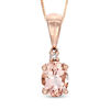 Thumbnail Image 0 of Oval Morganite and Diamond Accent Pendant in 10K Rose Gold