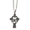 Thumbnail Image 0 of Claddagh Cross Pendant in Stainless Steel - 20"