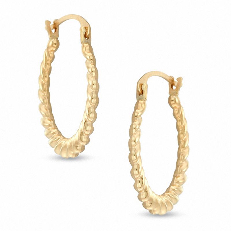 Small Twist Hoop Earrings in 14K Gold