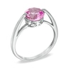 Thumbnail Image 1 of Lab-Created Pink Sapphire Pendant, Ring and Earrings Set in Sterling Silver - Size 7