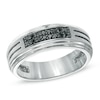Thumbnail Image 0 of Men's 0.25 CT. T.W. Black Diamond Ring in Sterling Silver