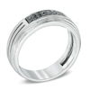 Thumbnail Image 1 of Men's 0.25 CT. T.W. Black Diamond Ring in Sterling Silver