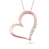 Thumbnail Image 0 of Diamond Accent Tilted Heart Pendant in 10K Rose Gold