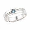 Thumbnail Image 0 of Men's Aquamarine Solitaire Ring in Sterling Silver