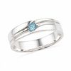 Thumbnail Image 0 of Men's Swiss Blue Topaz Solitaire Ring in Sterling Silver