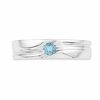 Thumbnail Image 1 of Men's Swiss Blue Topaz Solitaire Ring in Sterling Silver