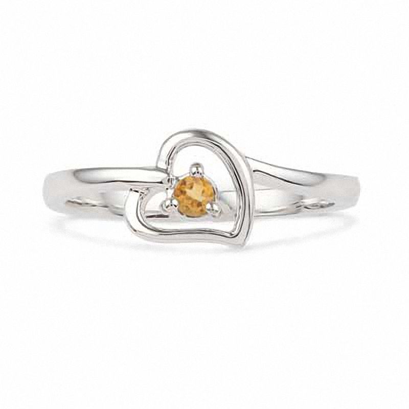 Citrine Heart Ring in Sterling Silver