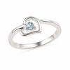Thumbnail Image 0 of Aquamarine Heart Ring in Sterling Silver