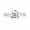 Thumbnail Image 1 of Aquamarine Heart Ring in Sterling Silver