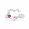 Thumbnail Image 1 of Lab-Created Ruby Heart Ring in Sterling Silver