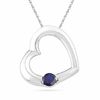 Thumbnail Image 0 of Lab-Created Blue Sapphire Heart Pendant in Sterling Silver