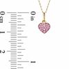 Thumbnail Image 1 of Child's Pink Crystal Heart Pendant in 14K Gold - 13"