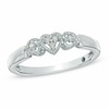 Thumbnail Image 0 of 0.04 CT. T.W. Diamond Triple Heart Promise Ring in Sterling Silver