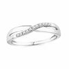 Thumbnail Image 0 of 0.05 CT. T.W. Diamond Criss-Cross Wave Band in 10K White Gold