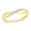 Thumbnail Image 0 of 0.05 CT. T.W. Diamond Criss-Cross Wave Band in 10K Gold