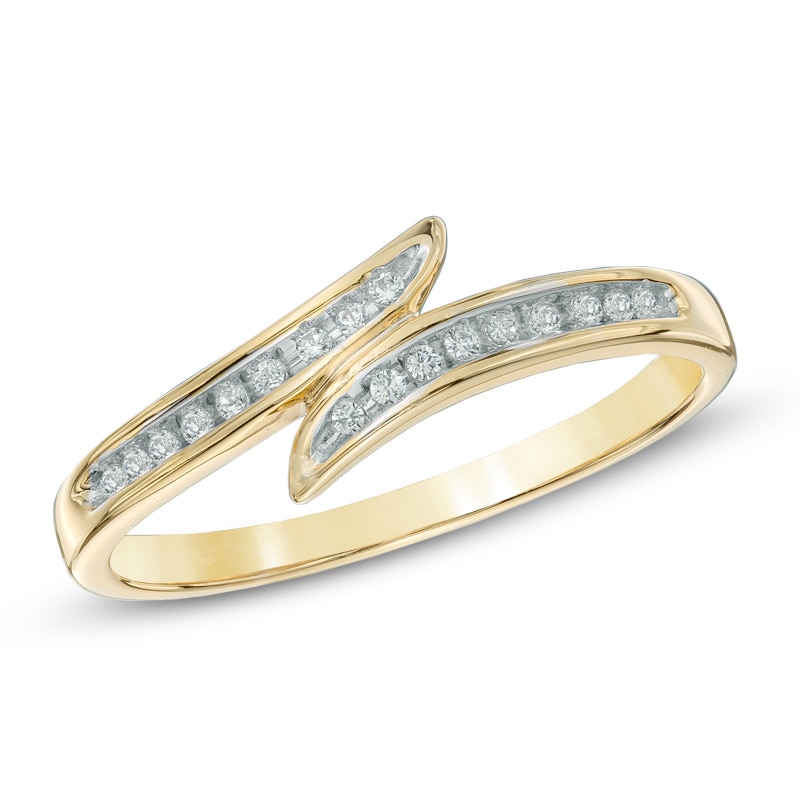 0.10 CT. T.W. Diamond Bypass Ring in 10K Gold