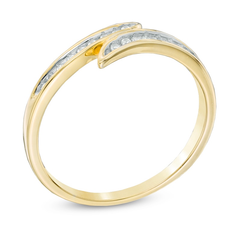 0.10 CT. T.W. Diamond Bypass Ring in 10K Gold