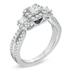 Thumbnail Image 1 of Vera Wang Love Collection 0.95 CT. T.W. Princess-Cut Diamond Three Stone Engagement Ring in 14K White Gold