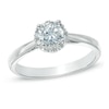 Thumbnail Image 0 of 0.70 CT. T.W. Certified Canadian Diamond Frame Engagement Ring in 14K White Gold (I/I1)