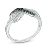 Thumbnail Image 1 of 0.20 CT. T.W. Enhanced Black and White Diamond Infinity Loop Ring in Sterling Silver