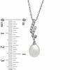 Thumbnail Image 1 of 7.0 - 8.5 Cultured Freshwater Pearl and Lab-Created White Sapphire Pendant and Drop Earrings Set in Sterling Silver