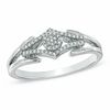 Thumbnail Image 0 of 0.10 CT. T.W. Diamond Cluster Split Shank Ring in Sterling Silver