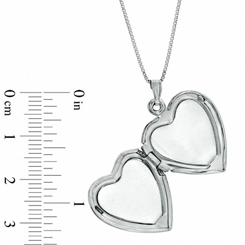Heart-Shaped Mother-of-Pearl Locket with Cross in Sterling Silver