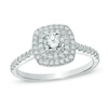 Thumbnail Image 0 of 0.71 CT. T.W. Certified Canadian Diamond Frame Engagement Ring in 14K White Gold (I/I1)