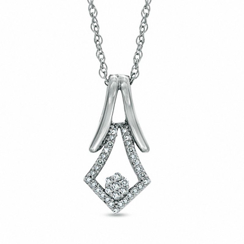 0.10 CT. T.W. Diamond Bell Pendant in Sterling Silver