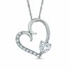 Thumbnail Image 0 of 6.0mm Heart-Shaped Lab-Created White Sapphire Pendant in Sterling Silver