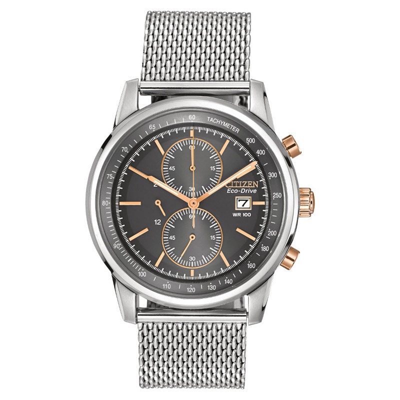 Men's Citizen Eco-Drive® Chronograph Watch with Grey Dial (Model: CA0336-52H)