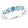 Thumbnail Image 0 of Blue Topaz Five Stone Anniversary Band in Sterling Silver