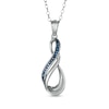 Thumbnail Image 0 of Enhanced Blue Diamond Accent Double Infinity Pendant in Sterling Silver