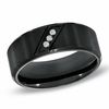 Thumbnail Image 0 of Men's 8.0mm Diamond Accent Comfort Fit Black IP Stainless Steel Wedding Band - Size 10