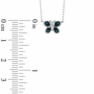 TEENYTINY™ Enhanced Blue Diamond Accent Butterfly Necklace in