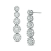 Thumbnail Image 0 of 1.25 CT. T.W. Diamond Cluster Graduating Drop Earrings in 10K White Gold