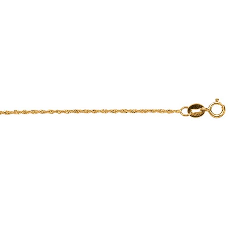 020 Gauge Singapore Chain Necklace in 10K Gold - 22"