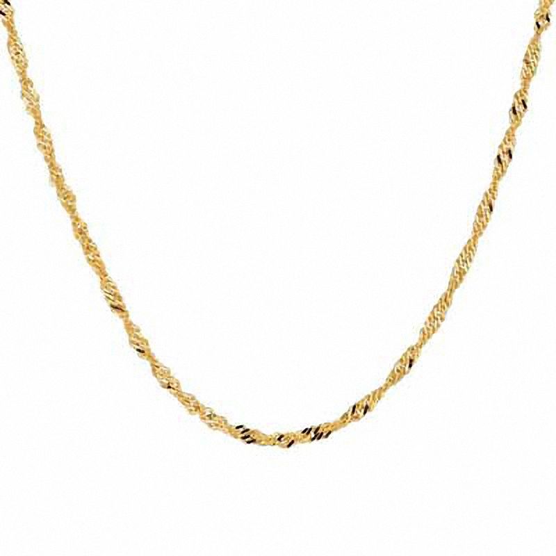 1.7mm Singapore Chain Necklace in 10K Gold - 18"