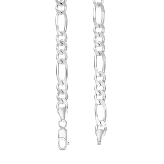 Men's 6.5mm Figaro Chain Necklace in Sterling Silver - 22"|Peoples Jewellers