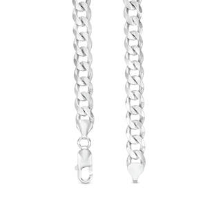 Men's 7.0mm Curb Chain Necklace in Sterling Silver - 22"|Peoples Jewellers