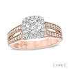 Thumbnail Image 0 of Vera Wang Love Collection 1.18 CT. T.W. Diamond Split Shank Engagement Ring in 14K Rose Gold